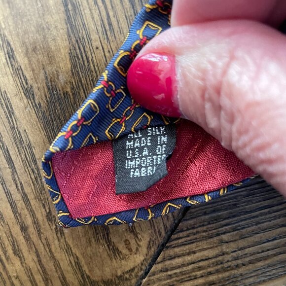 Christian Dior Monsieur Navy Horse Bit Print Silk Tie - Picture 4 of 4